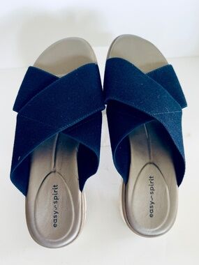 Easy Spirit Saffron 2 Slip On Sandals Denim Blue Size 7